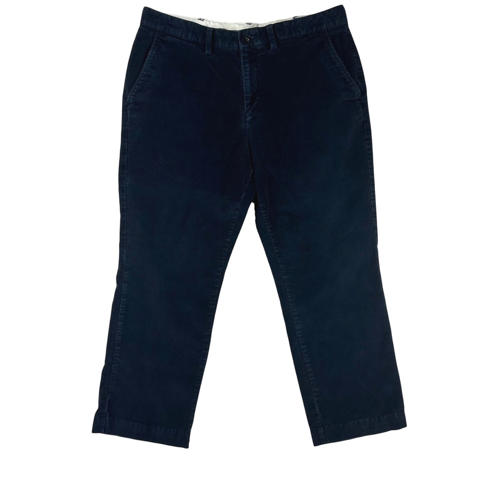 LL Bean‎ Mens Corduroy Pants Navy Blue Standard Fit 36 Stretch Cotton Casual